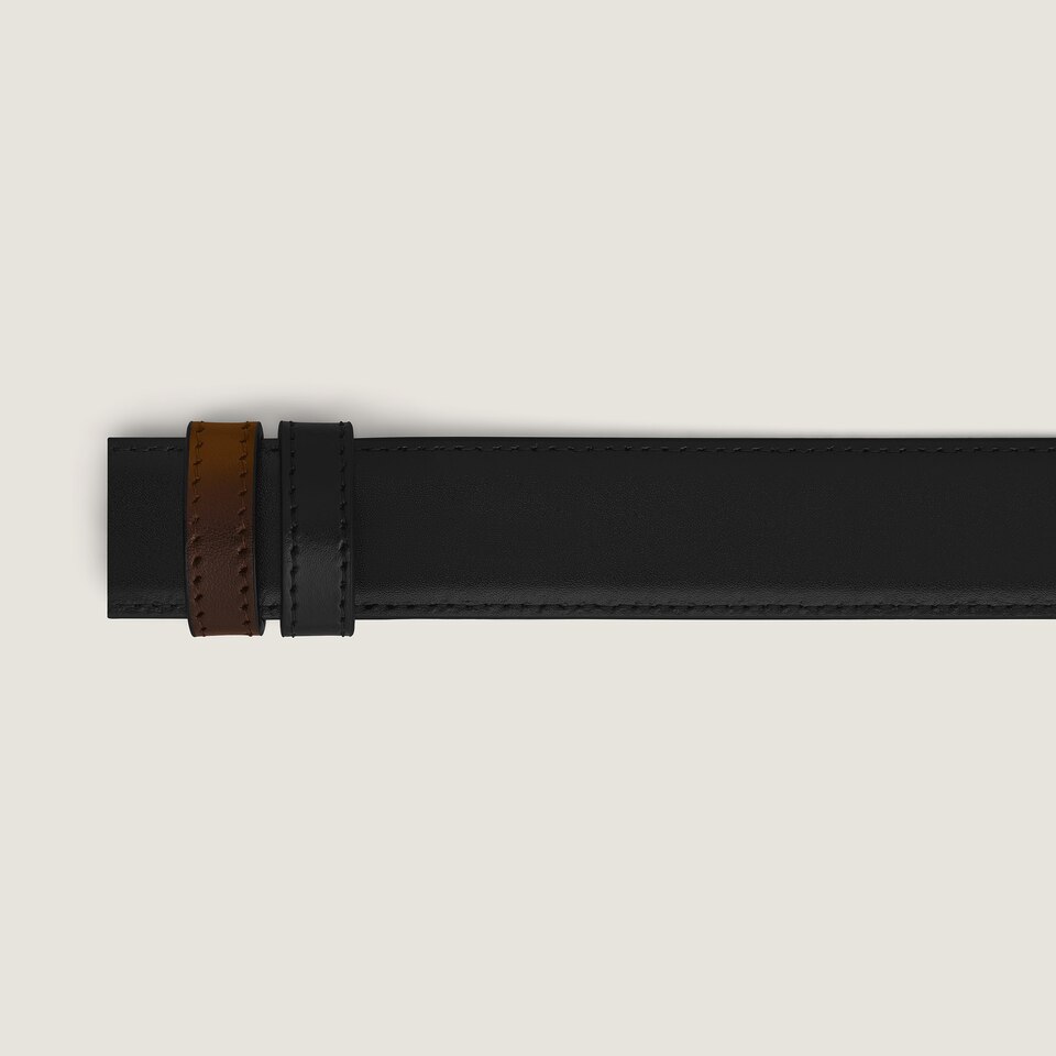 Brown Meisterst&uuml;ck/black Meisterst&uuml;ck 30mm reversible leather strap - 3