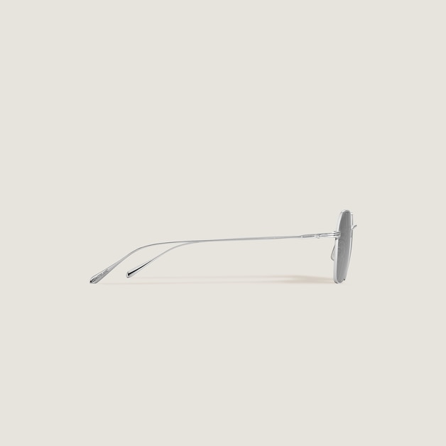 Round Sunglasses with Silver-Coloured Metal Frame - 3