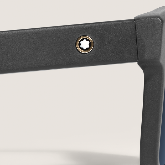 Lunettes de Soleil Carrées avec Monture en Acétate Noire - 3