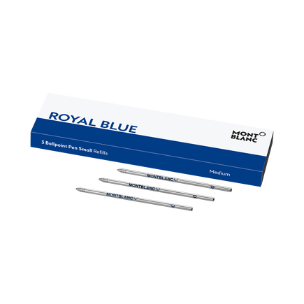3x Ballpoint Pen Small Refills, Royal Blue