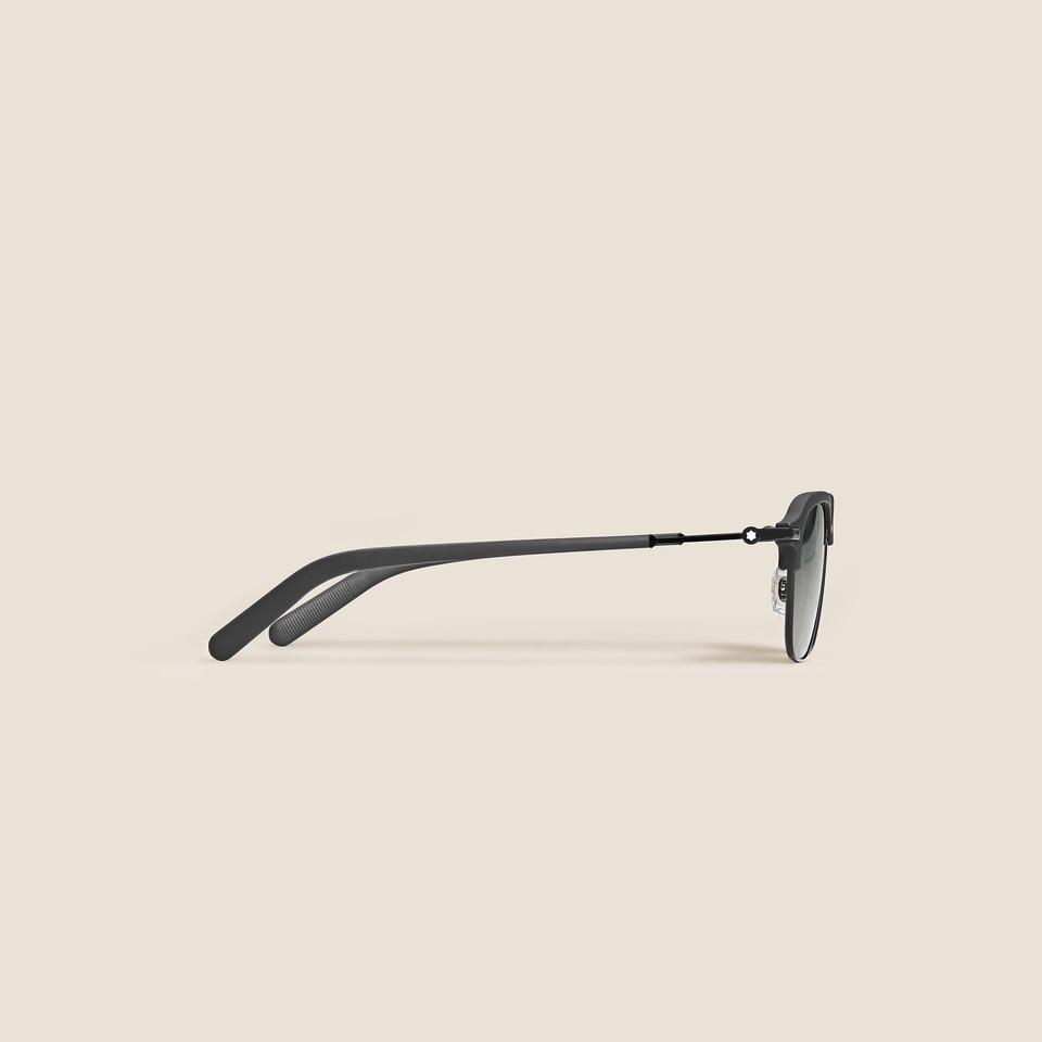 Rectangular Sunglasses with Black Metal Frame  - 2