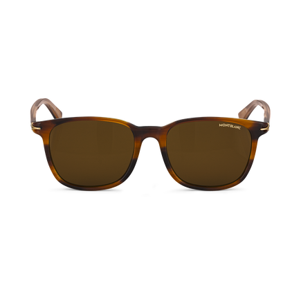 Squared Sunglasses with Brown Acetate Frame