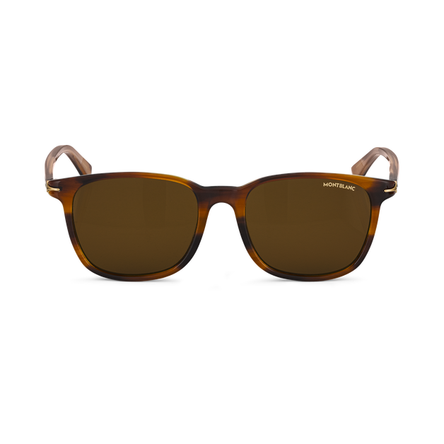 Squared Sunglasses with Brown Acetate Frame - 1