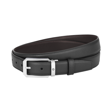 Rectangular 30 mm Reversible Belt in Leather