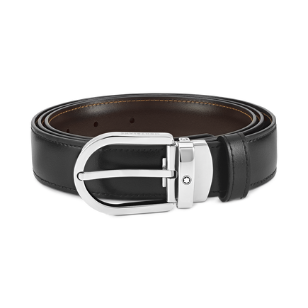 Cinturón Reversible de Piel de 30 mm con Hebilla Horseshoe