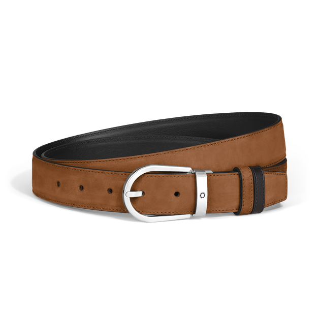 Horseshoe 30 mm Reversible Belt in Suede Leather - 1