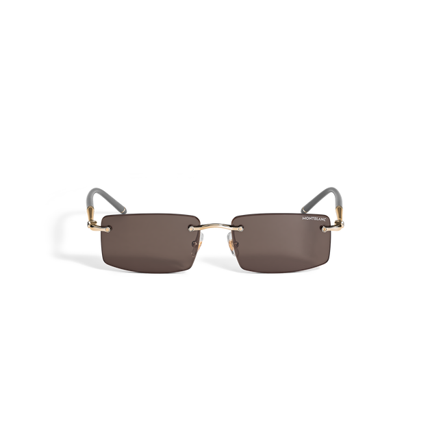 Gafas de Sol Rectangulares con Montura Met&aacute;lica Dorada - 1