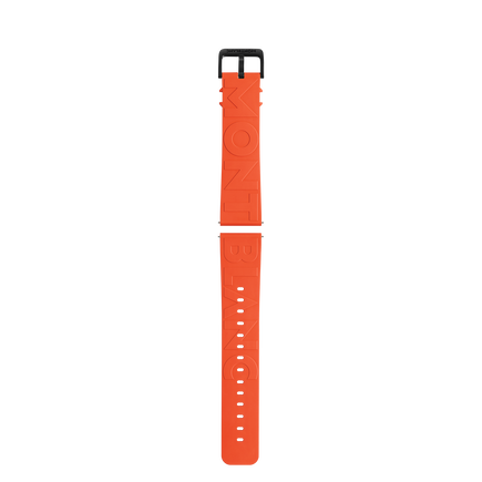 Bracelet en caoutchouc orange avec logo