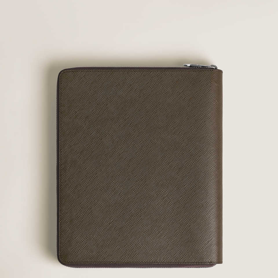 Small Notebook Holder with zip in Sartorial Leather - 4