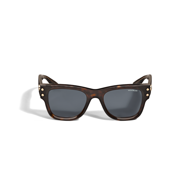 Squared Sunglasses with Havana Acetate Frame - 1