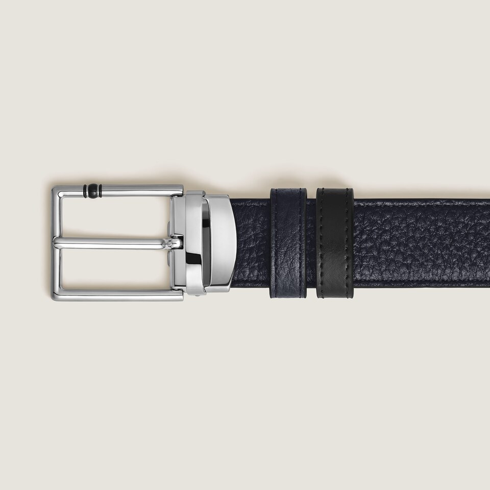 35 mm Reversible Belt in Grain Leather with Rectangular Meisterst&uuml;ck Buckle - 2