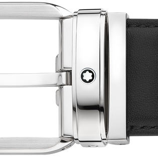 Black 35 mm leather belt