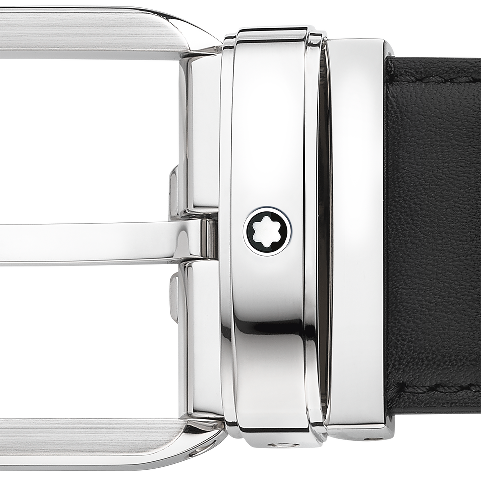 Black 35 mm leather belt - 3