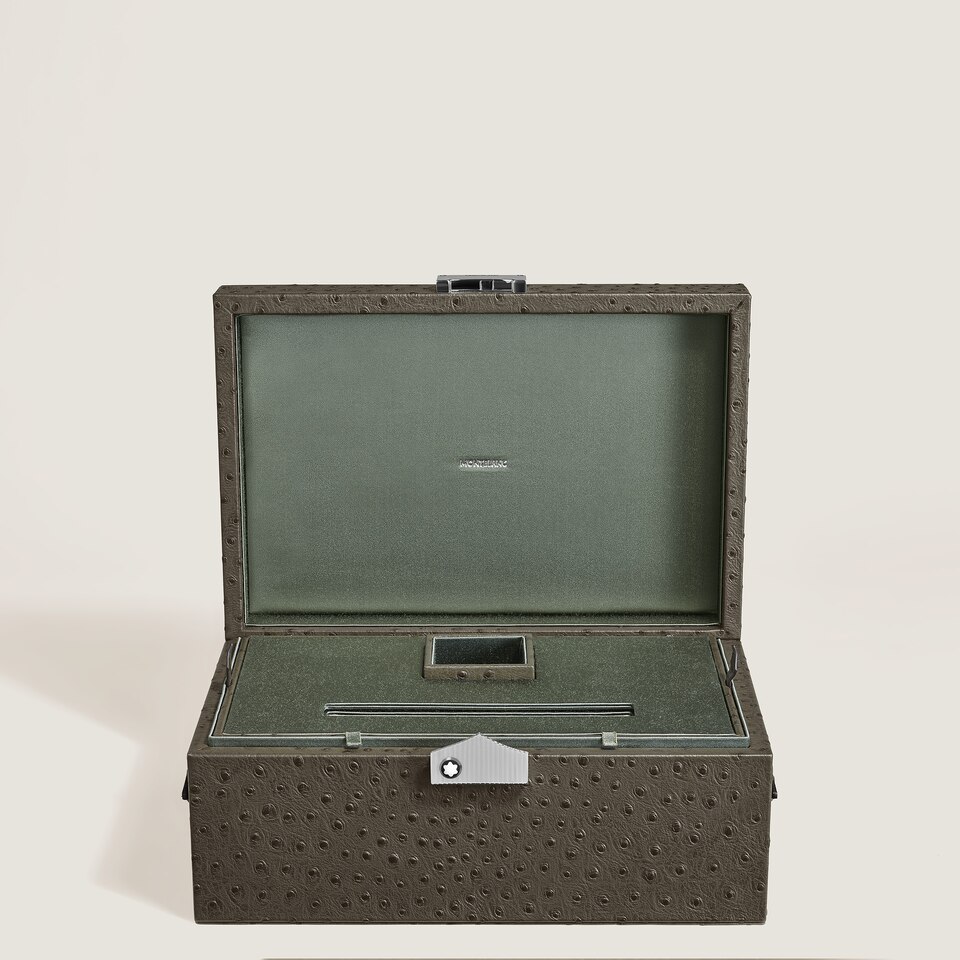 Writing Instruments Collector Box in Ostrich-Embossed Leather - 2