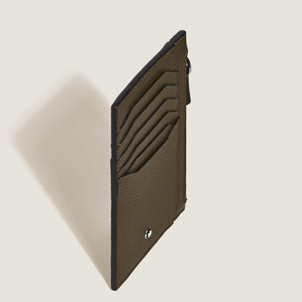 Tarjetero para 8 Tarjetas con Cremallera de Piel Grain