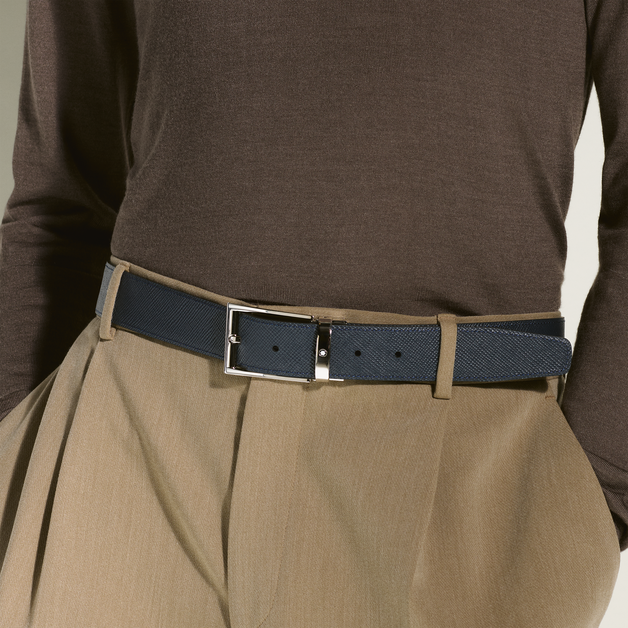 Rectangular 35&nbsp;mm Reversible Belt in Sartorial Leather - 2