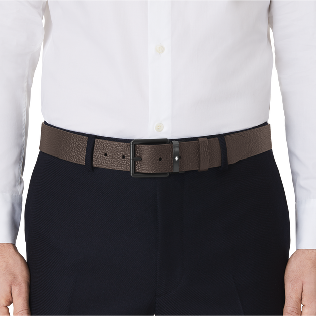 Rectangular 35 mm Reversible Belt in Sartorial Leather - 2