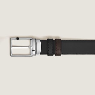 30 mm Reversible Belt in Leather with Rectangular Meisterst&uuml;ck Buckle