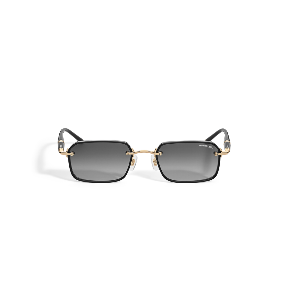 Rectangular Sunglasses with Black Metal Frame - 1