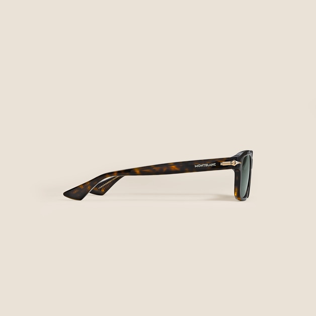 Lunettes de soleil rectangulaires avec monture en ac&eacute;tate havane - 2