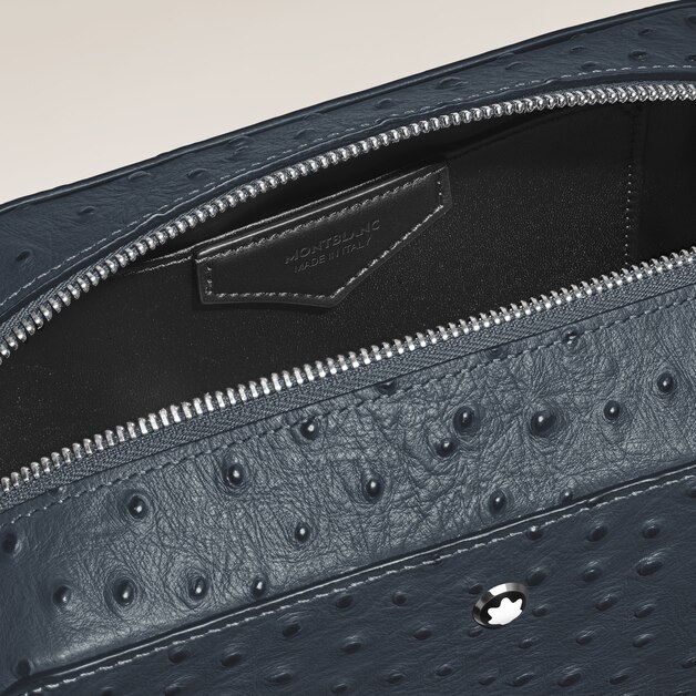 Trousse de Toilette en Cuir Emboss&eacute; Autruche - 6