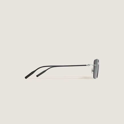 Squared Sunglasses with Silver-Coloured Metal Frame