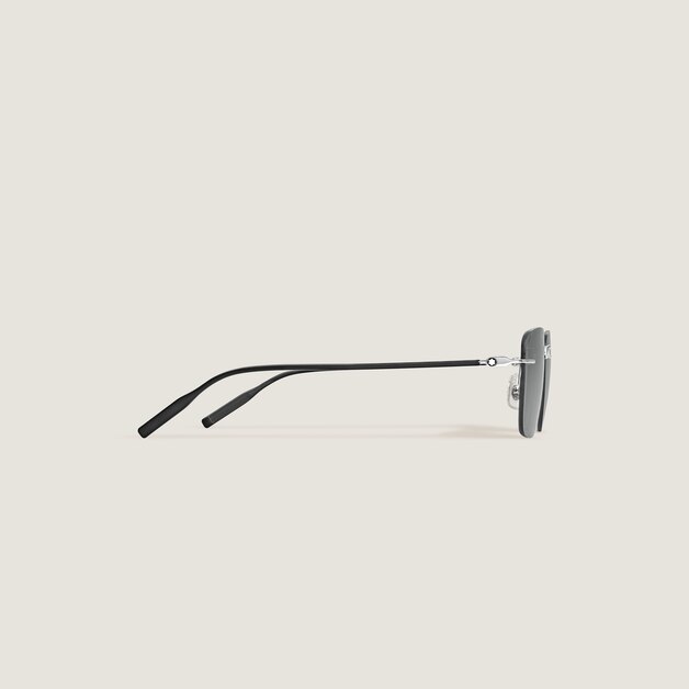 Squared Sunglasses with Silver-Coloured Metal Frame - 3