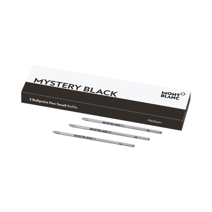 3x Ballpoint Pen Small Refills, Mystery Black