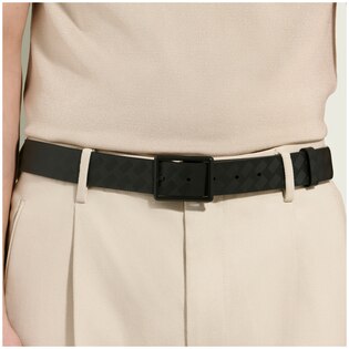 35 mm Reversible Belt in Extreme Leather with Rectangular Buckle