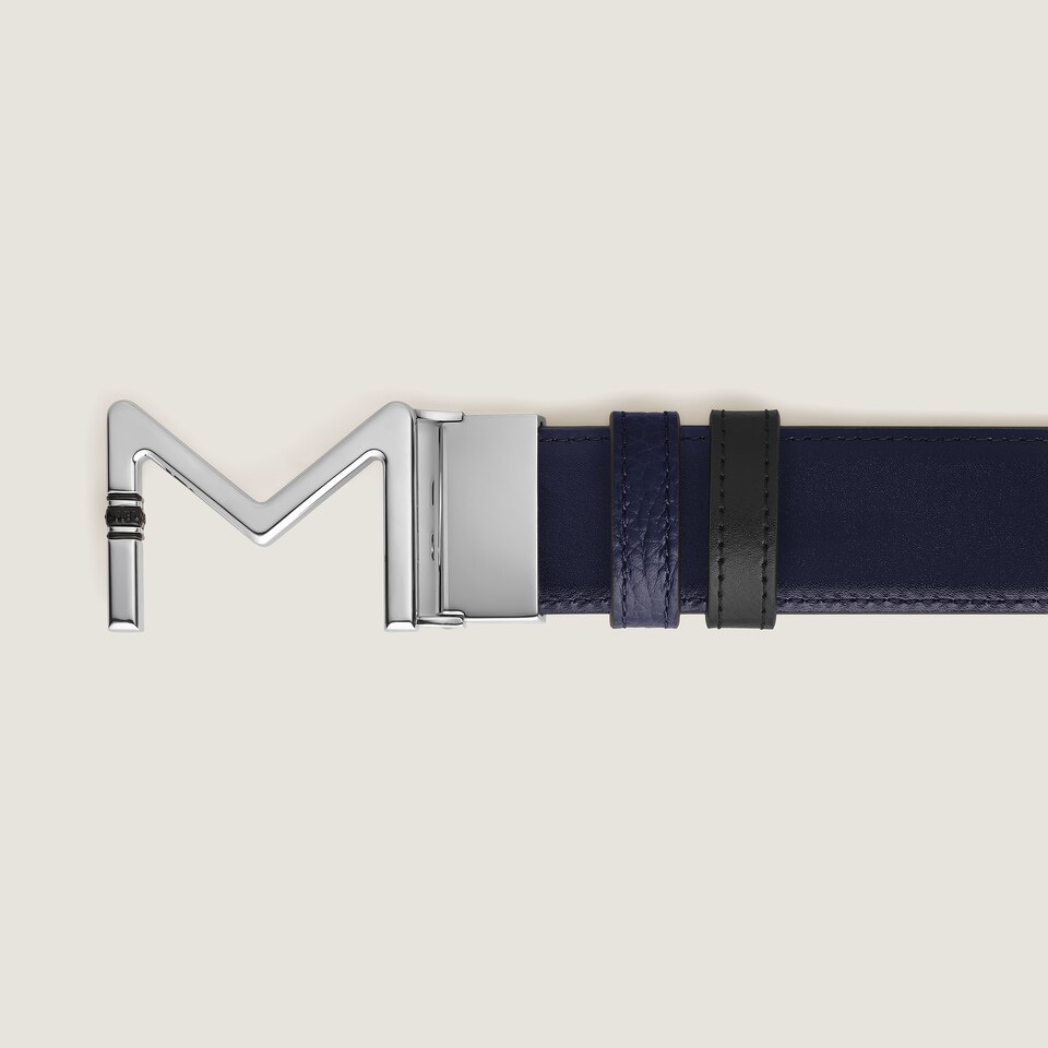 Meisterst&uuml;ck buckle midnight blue/black 35mm reversible leather belt - 2