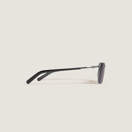 Squared Sunglasses with Grey Metal Frame