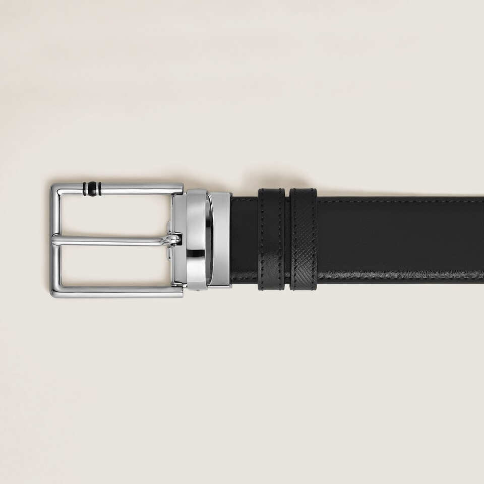 35 mm Reversible Belt in Leather with Rectangular Meisterst&uuml;ck Buckle - 2