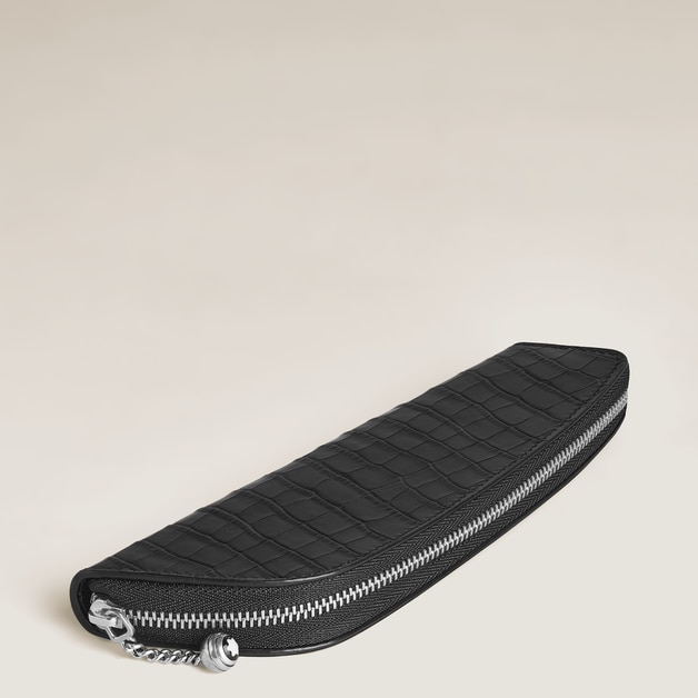 1-Pen Pouch in Croco-Embossed Leather - 4