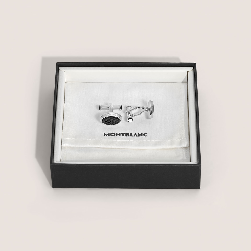 Meisterst&uuml;ck Oval Cufflinks with Geometric Lacquer Inlay - 3