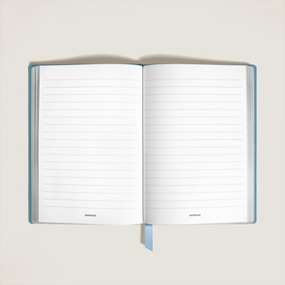 Notebook Medium, Saffiano Leather, Pale Blue - Lined Pages