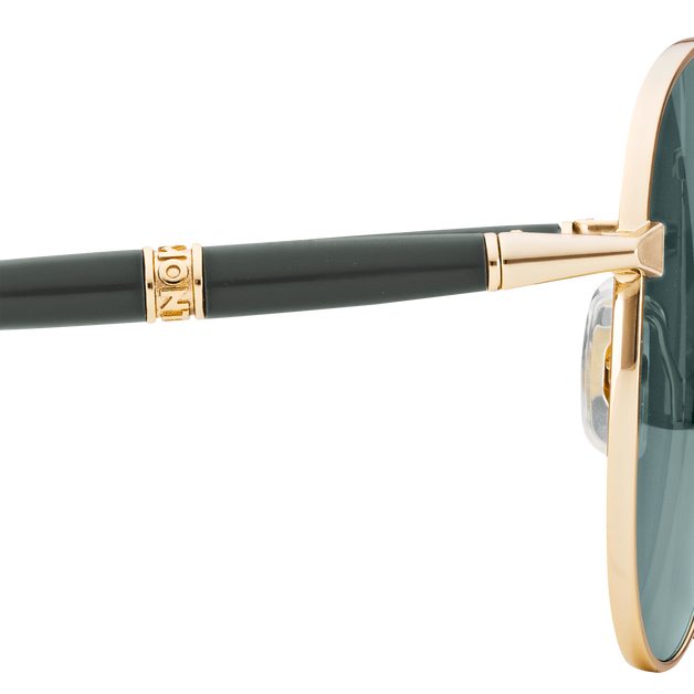Squared Sunglasses with Gold-Coloured Metal Frame - 4