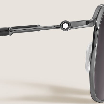 Squared Sunglasses with Grey Metal Frame