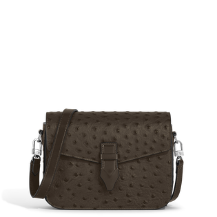 Nib Crossbody Bag in Printed Ostrich Leather