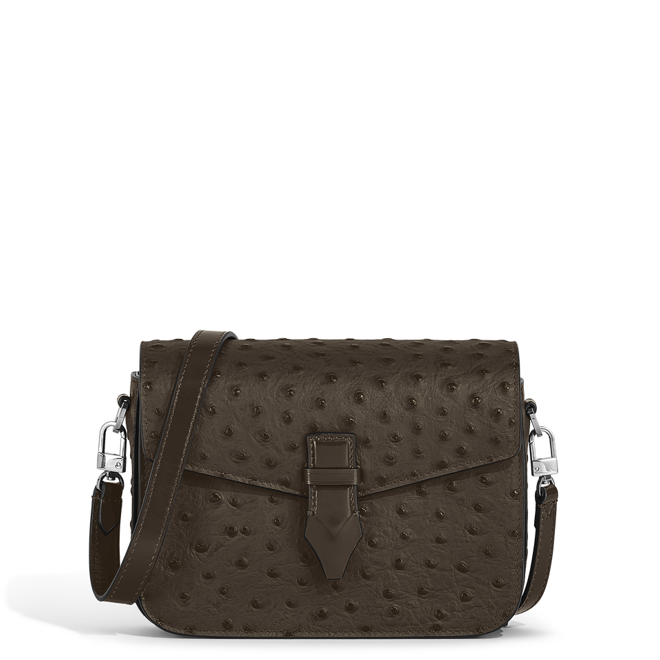 Nib Crossbody Bag in Ostrich-Embossed Leather - 1