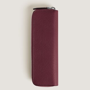 1-Pen Pouch with zip in Sartorial Leather