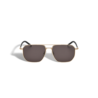 Squared Sunglasses with Gold-Coloured Metal Frame