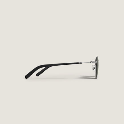 Squared Sunglasses with Silver-Coloured Metal Frame