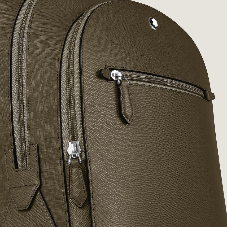 Medium Backpack with 3 Compartments in Sartorial Leather - 3
