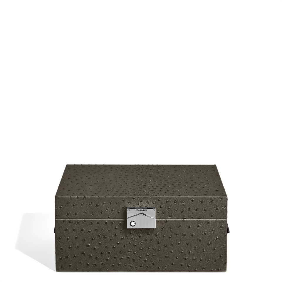 Writing Instruments Collector Box in Ostrich-Embossed Leather - 1