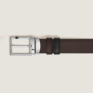 30 mm Reversible Belt in Leather with Rectangular Meisterst&uuml;ck Buckle