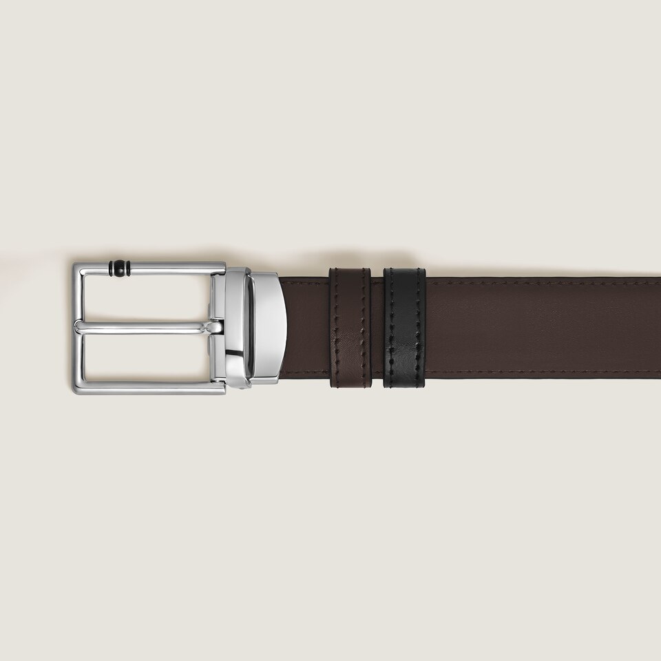 30 mm Reversible Belt in Leather with Rectangular Meisterst&uuml;ck Buckle - 3