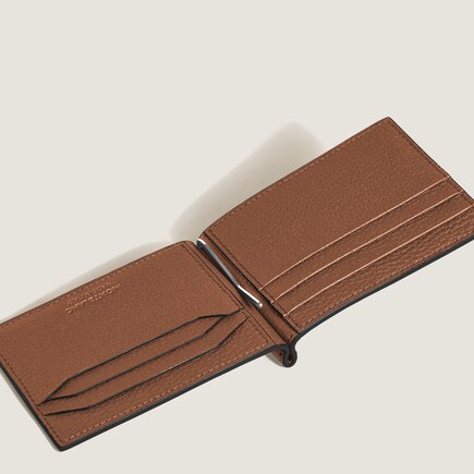 Wallet 6cc with Money Clip in Grain Leather