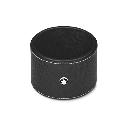 Plateau de Bureau Rond Moyen Format en Cuir Sartorial