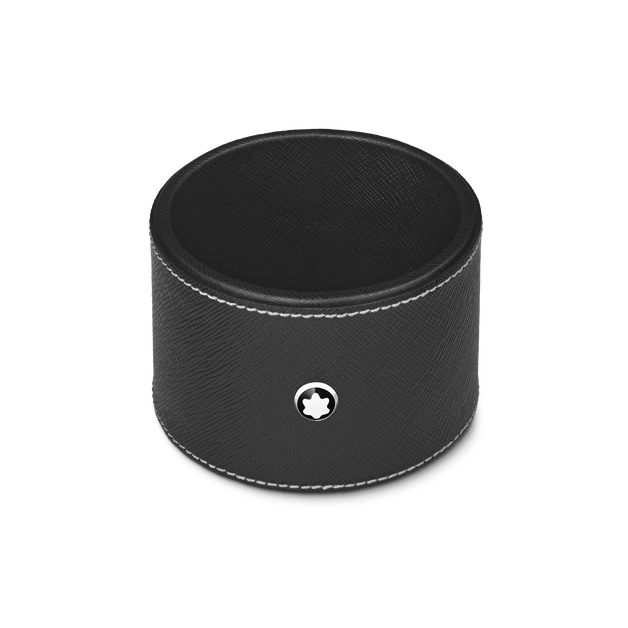 Plateau de Bureau Rond Moyen Format en Cuir Sartorial - 1