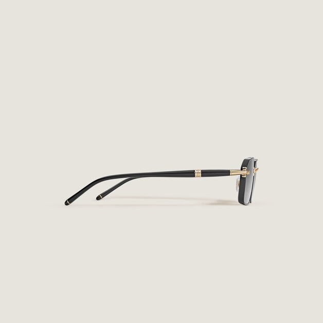 Rectangular Sunglasses with Black Metal Frame - 3